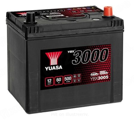 YUASA 12V 60Ah 500A SMF 231X173X225 -/+