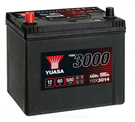 YUASA 12V 60Ah 500A SMF 231X173X225 +/-