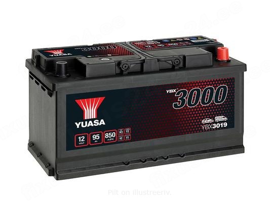 YUASA 12V 95Ah 850A SMF 353X175X190 -/+