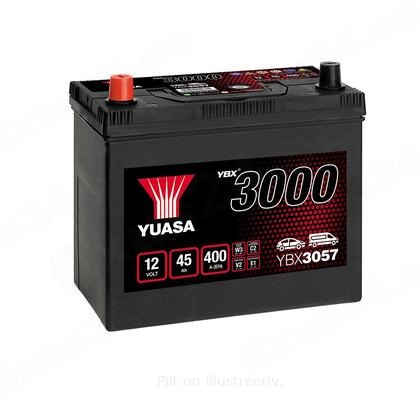 YUASA 12V 45Ah 400A SMF 238X129X225 +/-