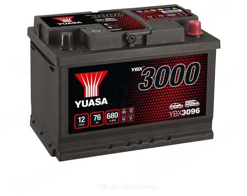 YUASA 12V 76Ah 680A SMF 278X175X190 -&sol;&plus;