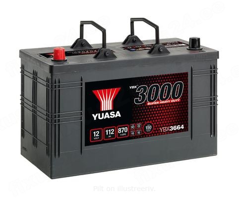 YUASA 12V 112Ah 870A SMF 346X173X234 +/-