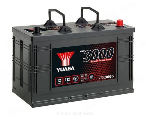 YUASA 12V 112Ah 870A SMF 346X173X234 -/+