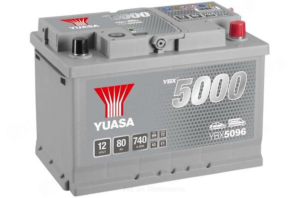 YUASA 12V 80Ah 740A 278X175X190 -/+