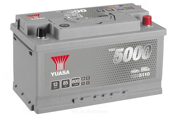 YUASA 12V 85Ah 800A 315X175X175 -/+