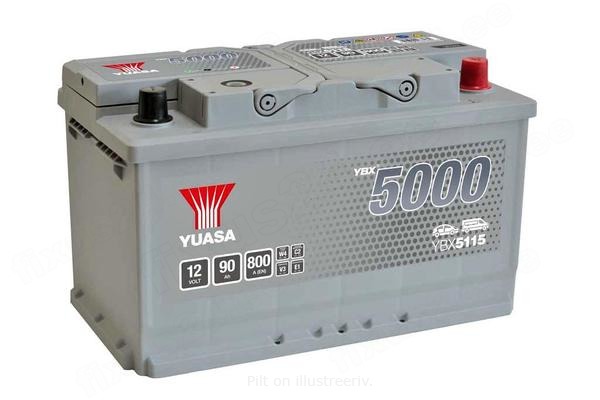 YUASA 12V 90Ah 800A 315X175X190 -/+