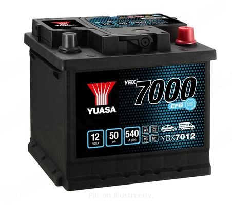 YUASA 12V 50Ah 540A EFB 207X175X190 -/+