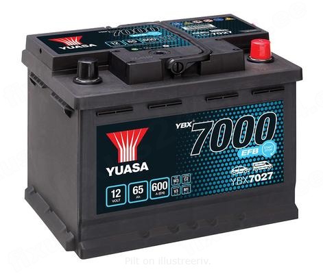 YUASA 12V 65Ah 600A EFB 243X175X190 -/+