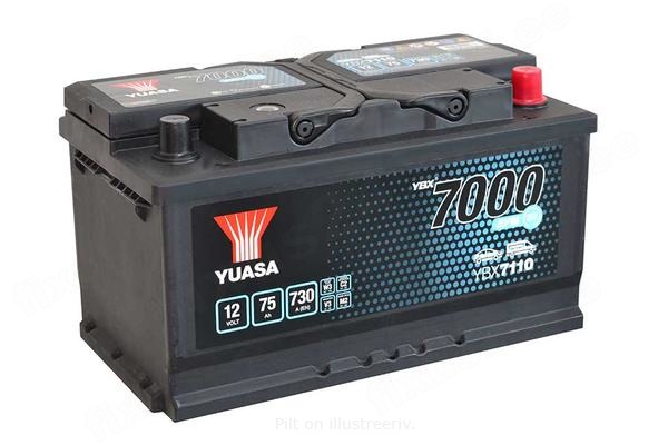 YUASA 12V 75Ah 730A EFB 315X175X175 -/+