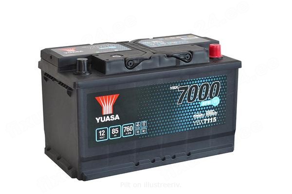 YUASA 12V 85Ah 760A EFB 317X175X190 -/+