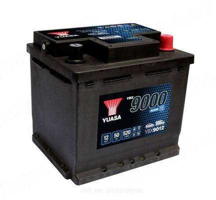 YUASA 12V 50Ah 520A AGM 207X175X190 -/+